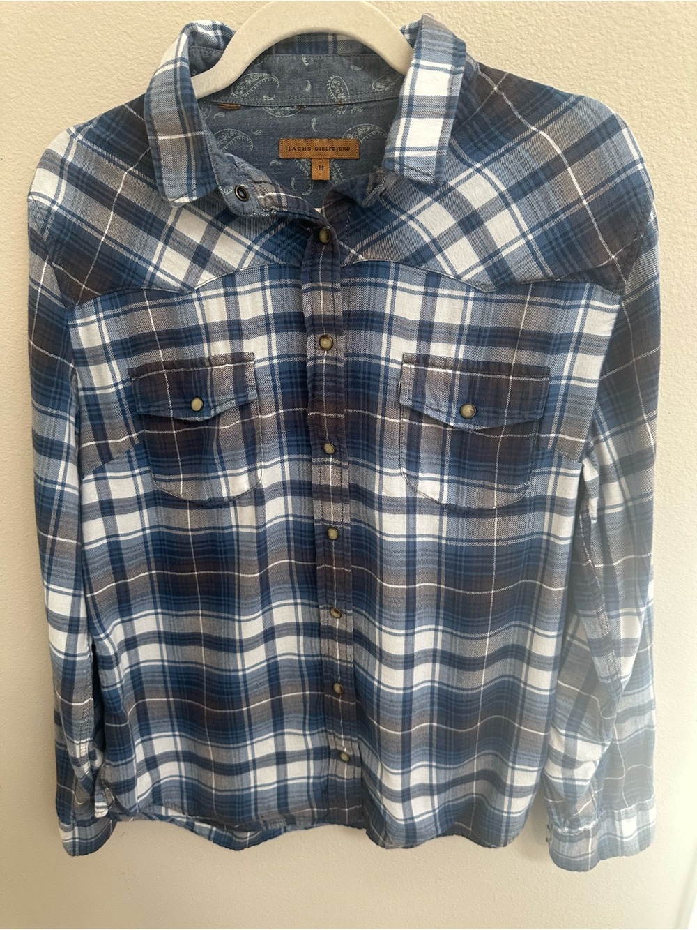 JACHS Girlfriend Bea Flannel Shirt Women’s M Blue Plaid Western